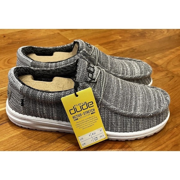 NEW Hey Dude Wally Stretch Grant Slip On Casual Loafers Size 8 Men’s Gray main image 4